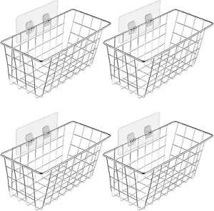 Hanging Baskets for Organizing, Cabinet Door Organizer with Adhesive, 4 Packs - Picture 1 of 7