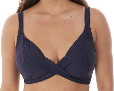 Fantasie Long Island Bikini Top Ink Navy Blue Size 30F Underwired Plunge 6900 - Image 1 of 4