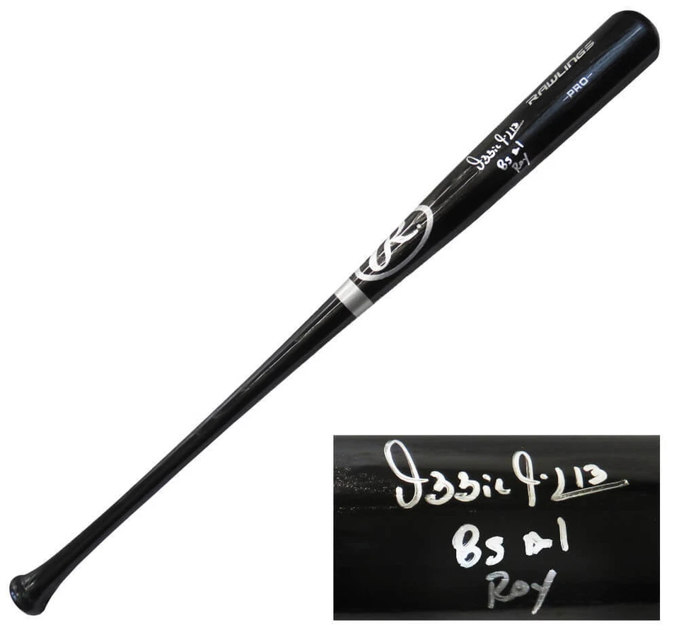 Ozzie Guillen Signed Rawlings Pro Black Baseball Bat w/85 AL ROY (SCHWARTZ COA) - Image 1 of 1