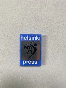 European Championship 1971 Helsinki Press Pin em 71 Athletics Extremely Rare - Picture 1 of 6