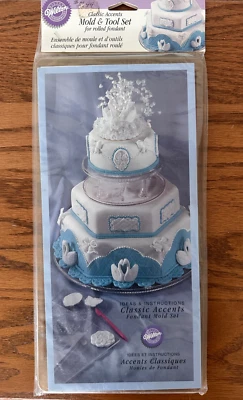 Wilton Classic Accents Mold & Tool Set Fondant Swan Coquette Bow Butterfly NOS - Image 1 of 4