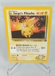 Tarjeta Pokémon Desafío Gimnasio Lt Surges Pikachu 84/132 1999-2000 - Imagen 1 de 4