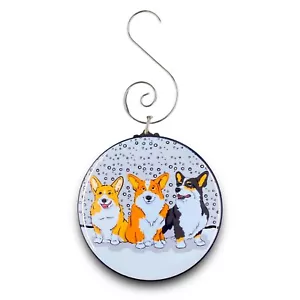 Corgi Dog Snow Mini Ornament Handmade Holiday Stocking Stuffer Gift Decor - Picture 1 of 15