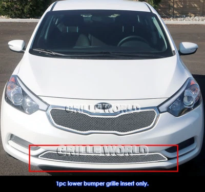 Fits 2014-2016 Kia Forte Lower Bumper Stainless Steel Chrome Mesh Grille Insert - Image 1 of 2