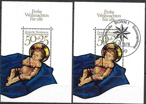 GERMANY - 1978 MNH "CHRISTMAS" Two Souvenir Sheets, One With FDC !! - Picture 1 of 1