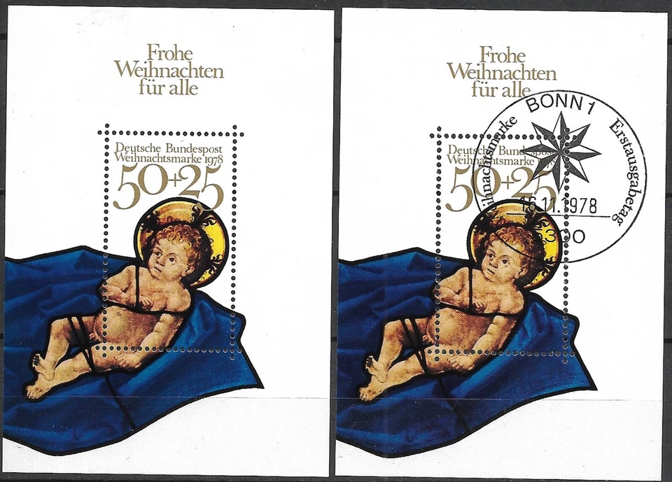 GERMANY - 1978 MNH "CHRISTMAS" Two Souvenir Sheets, One With FDC !! - Image 1 of 1