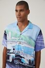 Nwt Riviera Racetrack Blue Moon Premium Hawaiin Style Short Sleeve Shirt   50