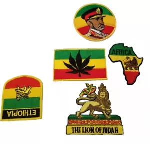 Haile Selassie Afrika Löwe von Juda bestickt Nähen Aufbügeln Patch Äthiopien Flagge - Bild 1 von 11