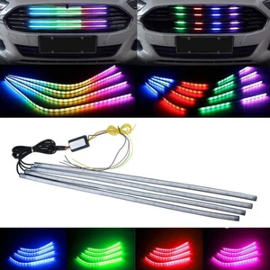Tira de luz colorida LED RGB Knight Rider de 4 piezas para debajo del capó detrás de la rejilla NUEVO - Imagen 1 de 8