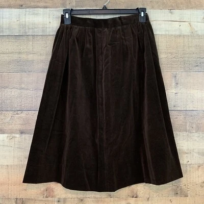 Vintage 1980’s Cottagecore Brown Velvet  A-line Skirt Size Medium Academia - Image 1 of 4