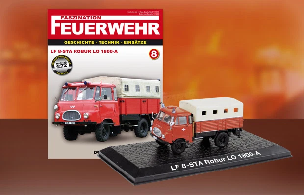 Camion Pompieri LF 8 STA ROBUR LO 1800-A  Feuerwehr Bomberos DIE CAST 1:72 - Immagine 1 di 1