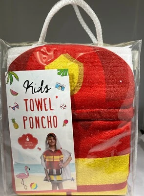 Kids FIREFIGHTER Towel Poncho - Kids Size: 4-8 - Multi-Use Towel & Poncho - Image 1 of 2