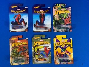 6 MATTEL HOT WHEELS SPIDERMAN POWER RAGE TEEGRAY POWER BOMB JADED GOLDEN ARROW - Picture 1 of 14