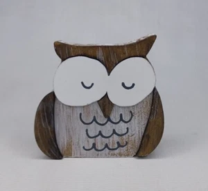 Collins Holz Eule bemalt Holz Regal Sitter - Bild 1 von 10