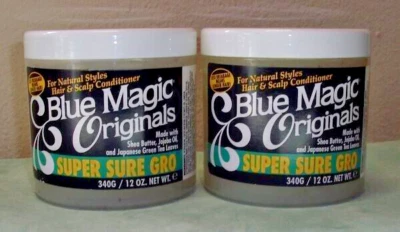 2 Blue Magic Originals ~ Super Sure Gro 12 OZ cada uno ~ Acondicionador para cabello y cuero cabelludo Foto 1 de 3