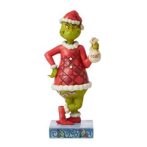 Jim Shore GRINCH CON BOLSA DE CARBÓN ESTATUILLA 6012697 NUEVO - Imagen 1 de 2