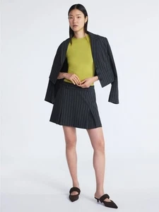 Scoop Damen Nadelstreifen Plissee Minirock anthrazit Gr. 18 neu mit Etikett - Bild 1 von 4