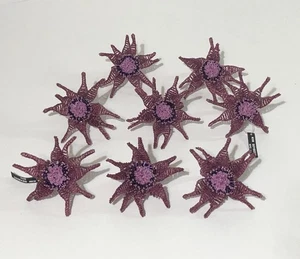 Impresionantes ANILLOS SERVILLETEROS KIM SEYBERT púrpura violeta floral con cuentas - Imagen 1 de 10