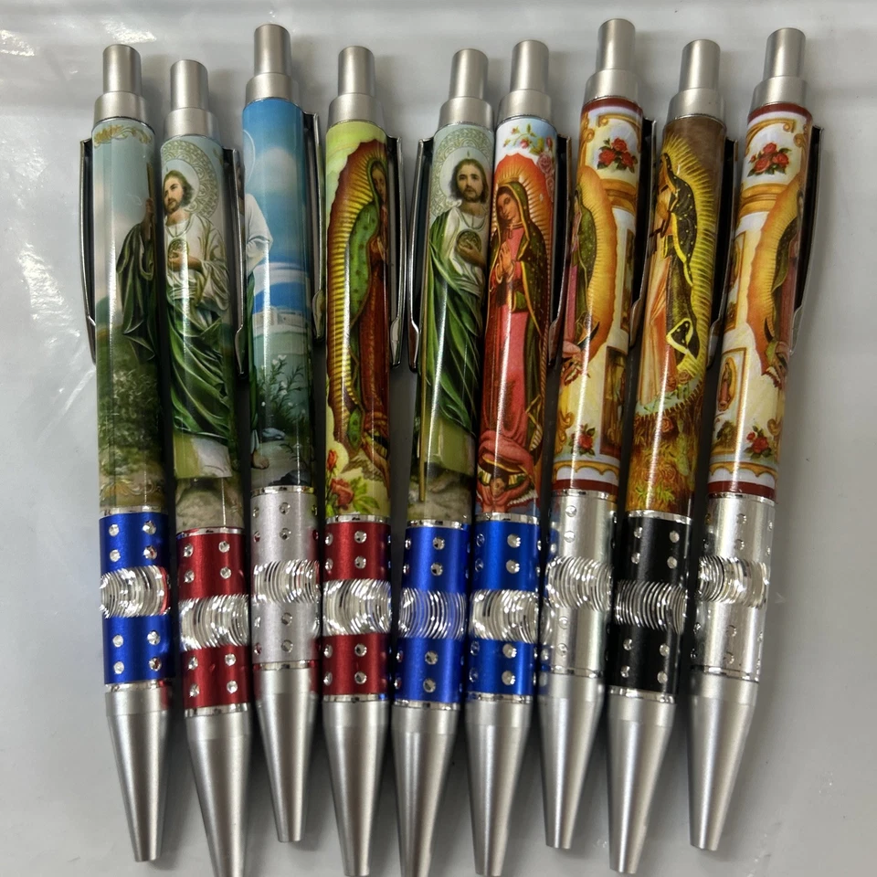 12 X ST JUDE GUADALUPE PENS RECUERDOS Communion BAUTIZO BAPTISM COMUNION FAVOR — 第 1/1 张图片