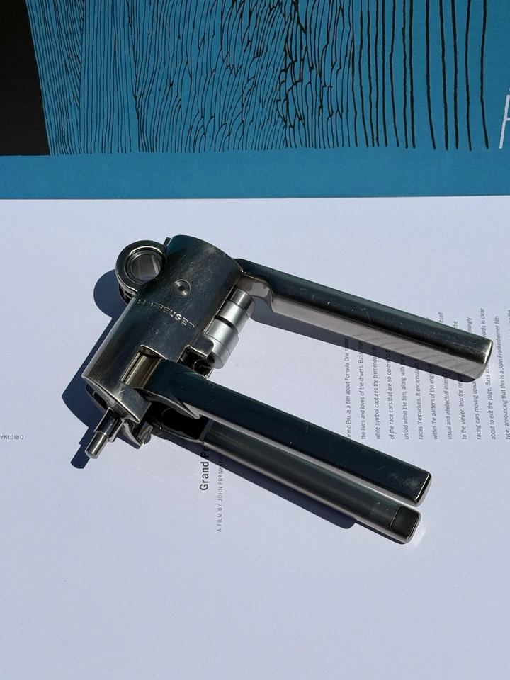 Le Creuset Advanced Lever Corkscrew Set Boxed Antique Chrome Wine EUC - Image 1 of 4