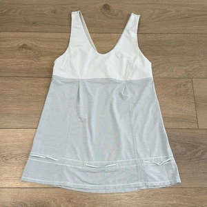 LULULEMON Heathered Gray Wee Stripe Hustle & Bustle Active Run Tank Top Size 8 - Picture 1 of 14