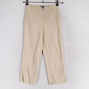 Paper Doll Hose Damen 5/6 Beige Natur Leinenmischung Gerades Bein Crop Stretch - Bild 1 von 9