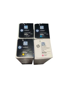 GENUINE HP 305A BLACK CYAN YELLOW MAGENTA TONER CARTRIDGE SET (NEW Open Box) - Picture 1 of 2