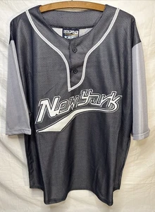NEW YORK Spellout Jersey Shirt Men’s L  Two Button Pullover 90s Streetwear NWT - Picture 1 of 12