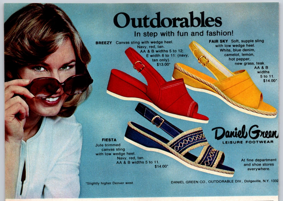 1977 Anuncio impreso Daniel verde calzado de ocio zapatos al aire libre Foto 1 de 1