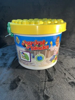 AMLOID,KIDS @ WORK,BUCKET OF BLOCKS,20 BIG BUILDING BLOCKS,6 COLORS,KIDS 1+, NEW - Image 1 of 4