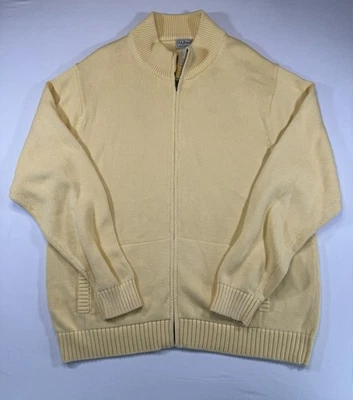 L.L. Chaqueta suéter de algodón con cremallera completa Bean XL para hombre beige tejida Hong Kong Foto 1 de 4