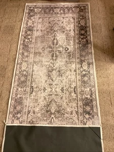 RUGGABLE Kamran Hazel Rug COVER Machine Washable 2.5’ X 9.5’ EUC! - Picture 1 of 6