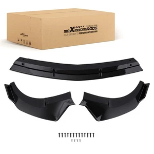 3PC Front Lower Lip Kit for Mercedes E-Class Sport Package 2017-2019 Black - Picture 1 of 20