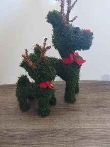 2 Stück Weihnachten Rentier Familie Ornament Display Szene Atmosphäre - Bild 1 von 5