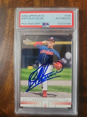 Bartolo Colon Auto PSA Auténtico 2002 Cubierta Superior #108 Foto 1 de 3