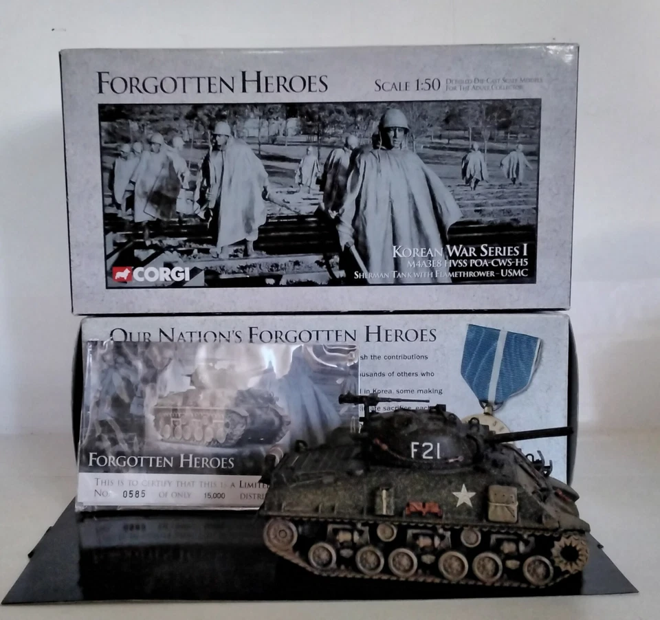 Char Sherman M4A3E8 HVSS POA-CWS-H5 USMC 1/50 Corgi US51003 - Photo 1/1