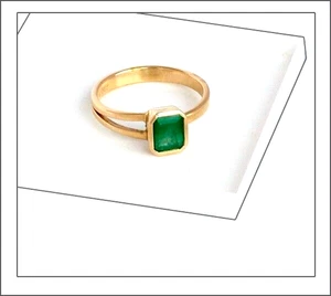 Smaragd im verwunschenen Grün-Ring Gelbgold- mit mystischer Ausstrahlung - Bild 1 von 9