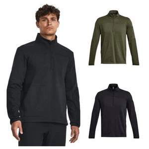 Under Armour 1379203 Men's UA Rival Fleece Tactical Job 1/4 Long Sleeve Shirt - Picture 1 of 7