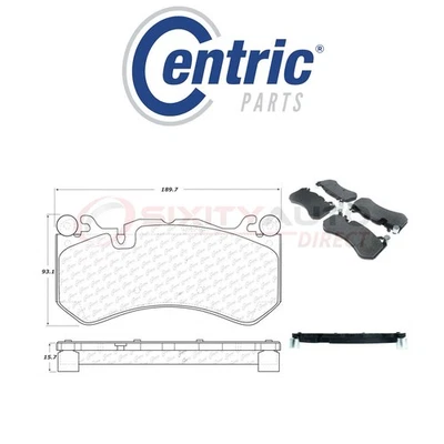 Centric Posi Quiet Metallic Brake Pads w Shims for 2015-2017 Mercedes-Benz lw Foto 1 de 4