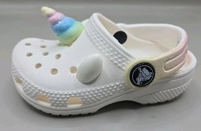 Zueco Crocs Clásico I AM Arco Iris Unicornio Tiza Talla C6 Blanco Foto 1 de 4