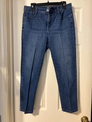 Pantalones de mezclilla para mujer Style & Co azules pierna ajustada talla 12PS elásticos - ¡CÓMODOS! Usado en excelente estado Foto 1 de 4