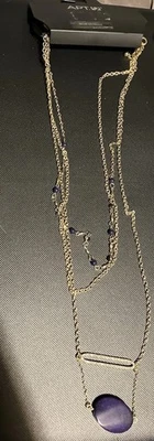 Apt. 9 Black Glass Statement Necklace Faceted Rhinestones NWT - Image 1 of 4