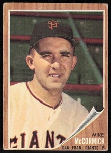 Mike McCormick 1962 Topps #107 - envío de $1 (JB4) - Imagen 1 de 2
