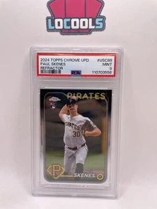 Tarjeta de novato Paul Skenes Pirates 2024 Topps cromo refractor UPD USC88 PSA 9 - Imagen 1 de 4