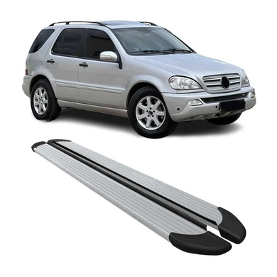 Barras Nerf estribo lateral para Mercedes Clase M ML 1997-2005 gris aluminio Foto 1 de 4