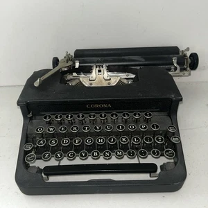 Vintage 1930’s Corona Standard Flat-Top Portable Typewriter Black - Picture 1 of 7
