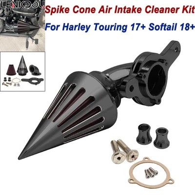 Cone Spike Air Cleaner Intake W/ Red Filters For Harley M8 Touring Softail 18-24 - Image 1 of 4