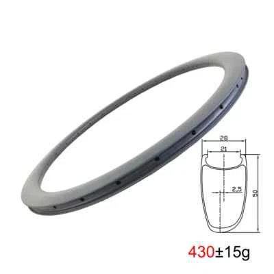 700c 50x28毫米不对称砾石公路自行车碳纤维轮辋夹钳20H 21H 24H — 第 1/4 张图片