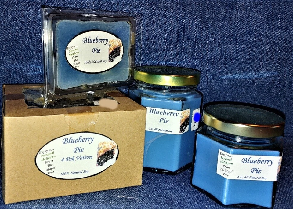 **NEW** Hand Poured Soy Candles, Tarts & 4-Pack Votives - Blueberry Pie Scent - Image 1 of 1