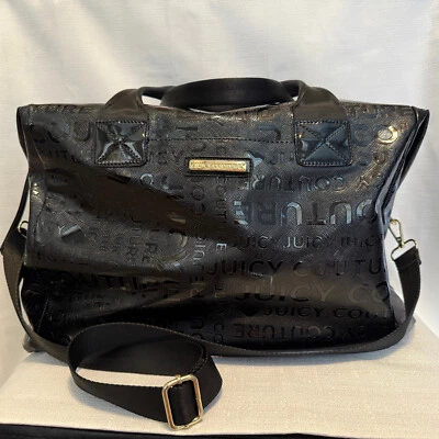Juicy Couture (подлинный) World Play Weekender сумка; черный патент; золотые акценты - Изображение 1 из 4